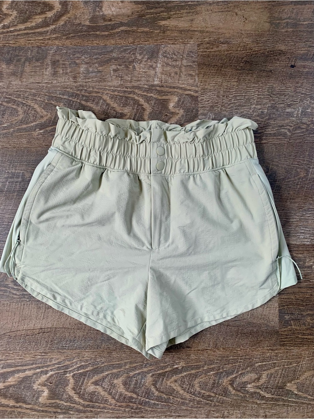 High-Ruffle Waist FLX Activewear  Women’s Shorts in Light Sage